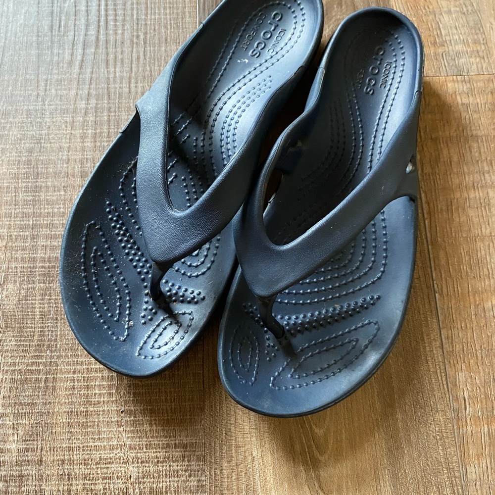 Crocs Women's Black Cushion Flip Flop Sandals